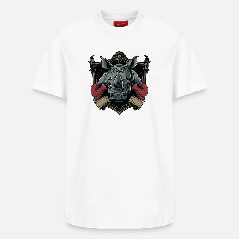 Rhino Boxer MMA - T-shirt unisexe décontracté en coton Supima – de SPREAD - blanc