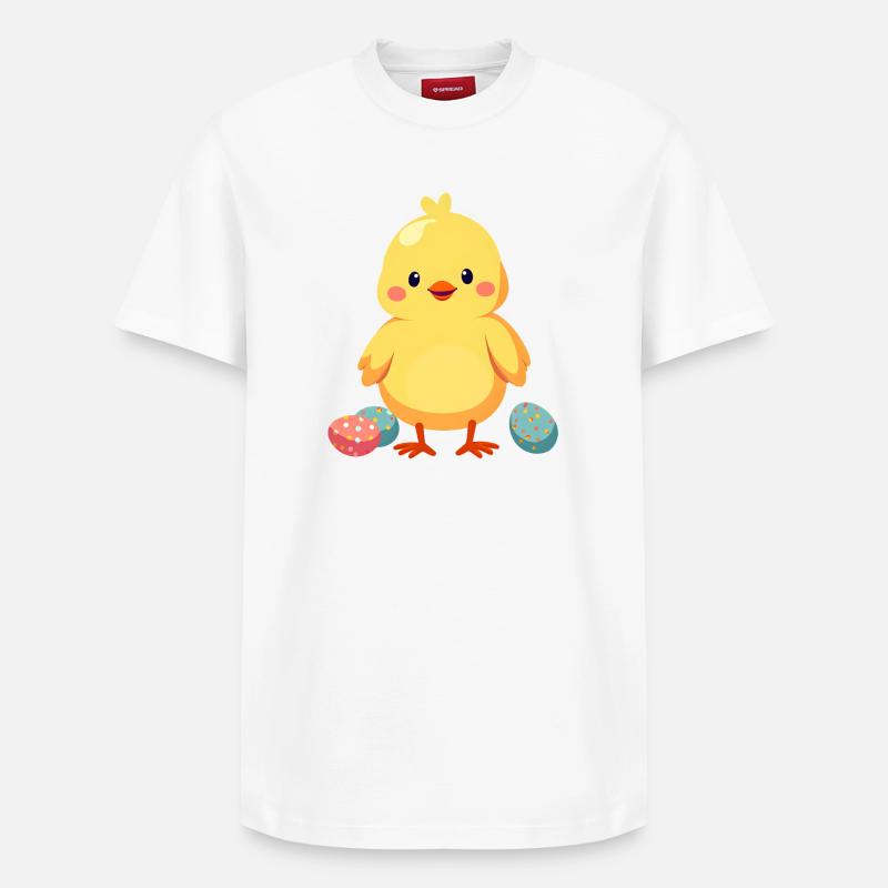 Poussins à Pâques - T-shirt unisexe décontracté en coton Supima – de SPREAD - blanc