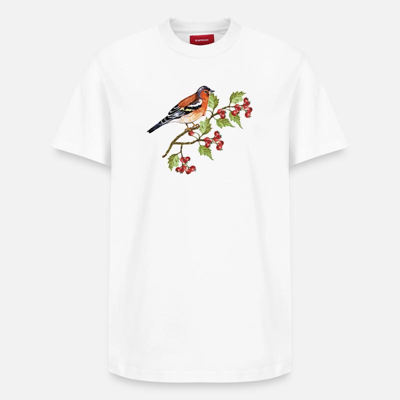Bunter Vogel - Relaxed Unisex Supima Cotton T-Shirt – von SPREAD - Weiß