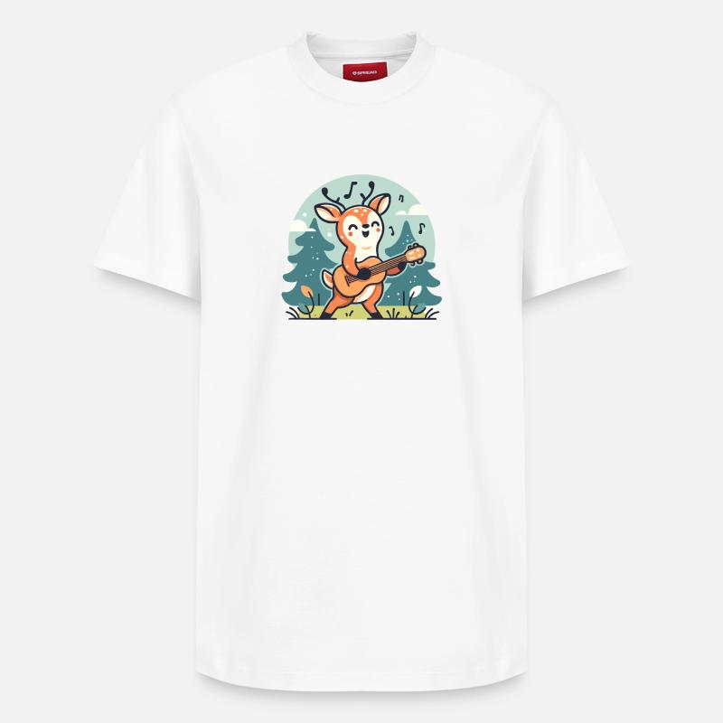 Guitare Waldhirscheh - T-shirt unisexe décontracté en coton Supima – de SPREAD - blanc