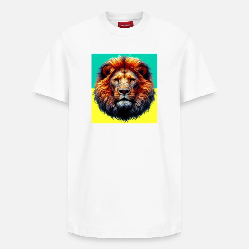 Löwe - Relaxed Unisex Supima Cotton T-Shirt – von SPREAD - Weiß