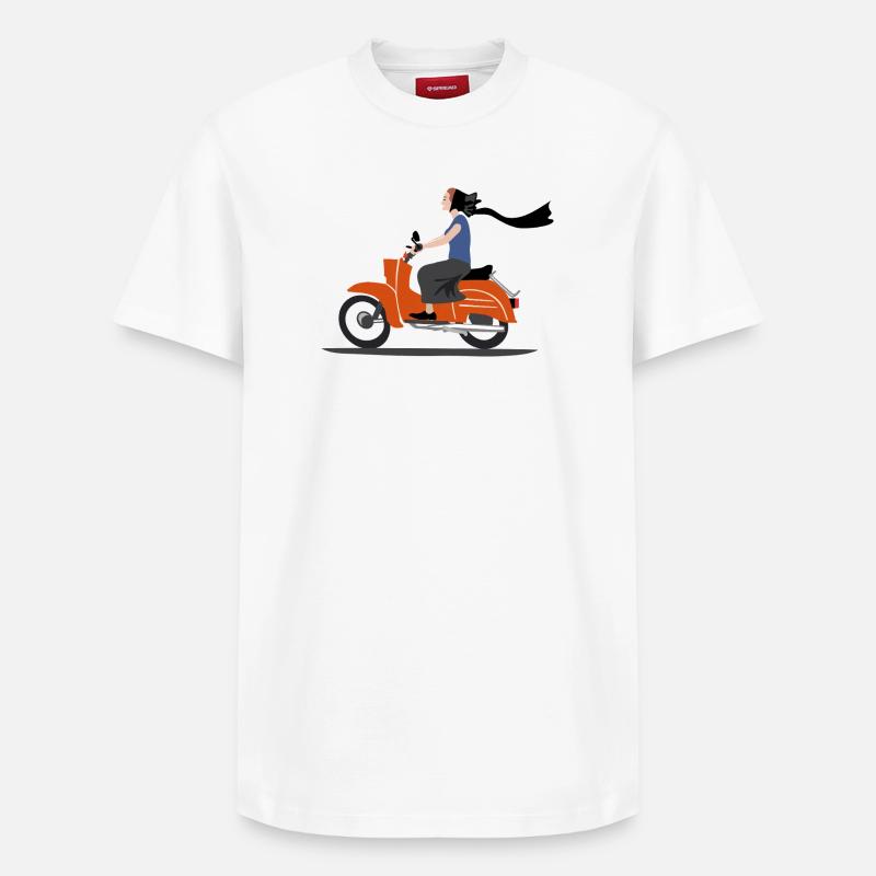 SERBSKA HOLCA MOPED - Relaxed Unisex Supima Cotton T-Shirt – von SPREAD - Weiß