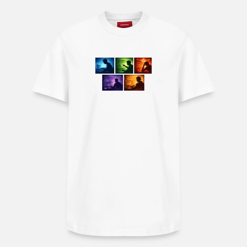 Neon-Coding: Bildschirmwelten - Relaxed Unisex Supima Cotton T-Shirt – von SPREAD - Weiß