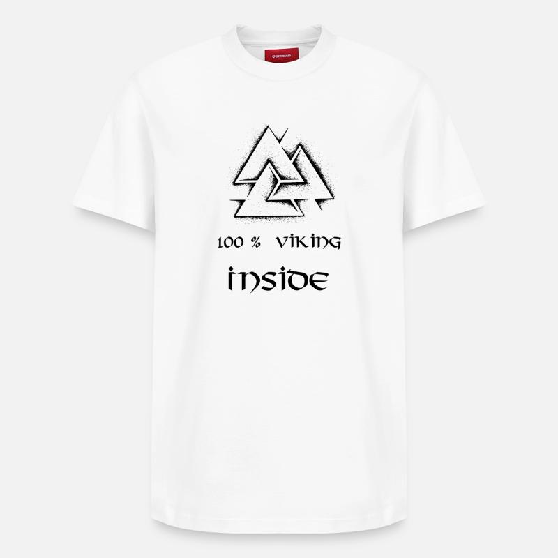 100 % des Vikings à l’intérieur - T-shirt unisexe décontracté en coton Supima – de SPREAD - blanc