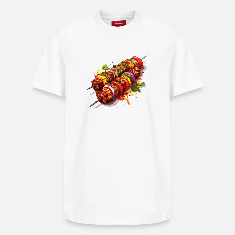 Brochette barbecue - T-shirt unisexe décontracté en coton Supima – de SPREAD - blanc