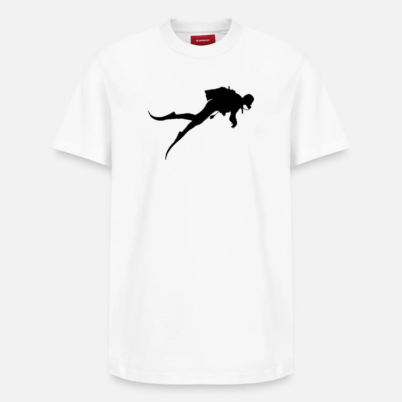Plongeur Taucher - T-shirt unisexe décontracté en coton Supima – de SPREAD - blanc