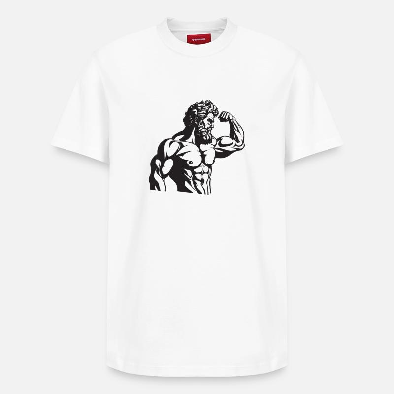 Spartiate grec - T-shirt unisexe décontracté en coton Supima – de SPREAD - blanc