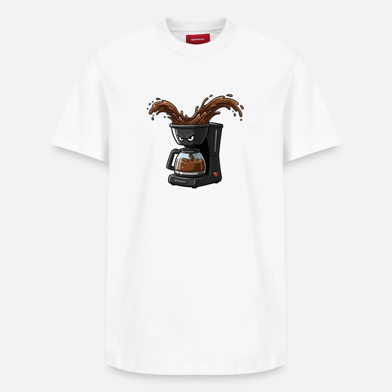 Éclaboussure de cafetière en colère - T-shirt unisexe décontracté en coton Supima – de SPREAD - blanc
