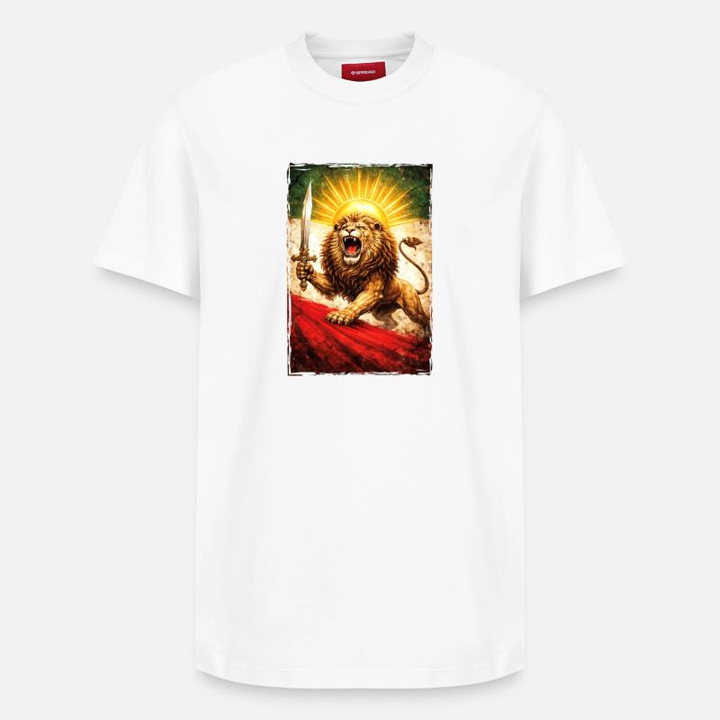 Lion Perse Drapeau iranien - T-shirt unisexe décontracté en coton Supima – de SPREAD - blanc