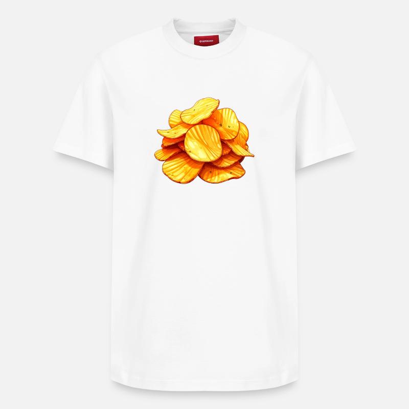 Chips - Relaxed Unisex Supima Cotton T-Shirt – von SPREAD - Weiß