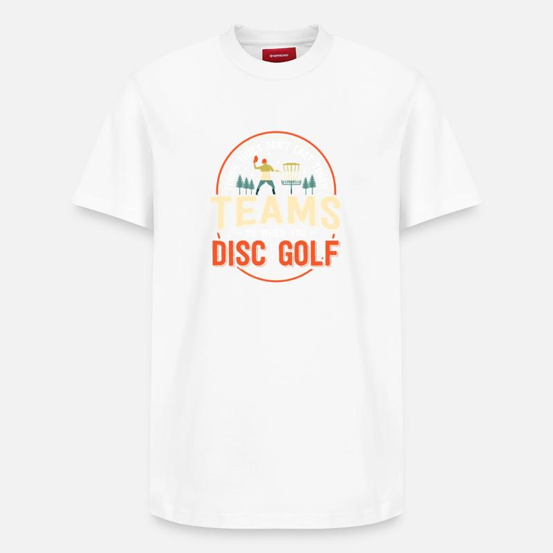 Disc Golf Geschenke Discgolf - Relaxed Unisex Supima Cotton T-Shirt – von SPREAD - Weiß