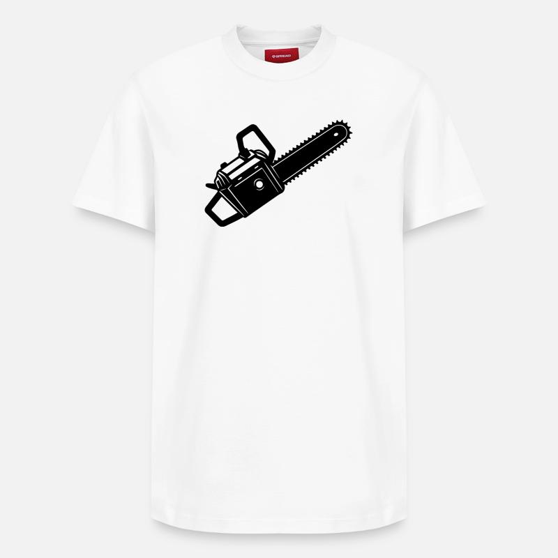 Tronçonneuse à bois - T-shirt unisexe décontracté en coton Supima – de SPREAD - blanc