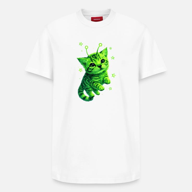 Alien Cat - T-shirt unisexe décontracté en coton Supima – de SPREAD - blanc