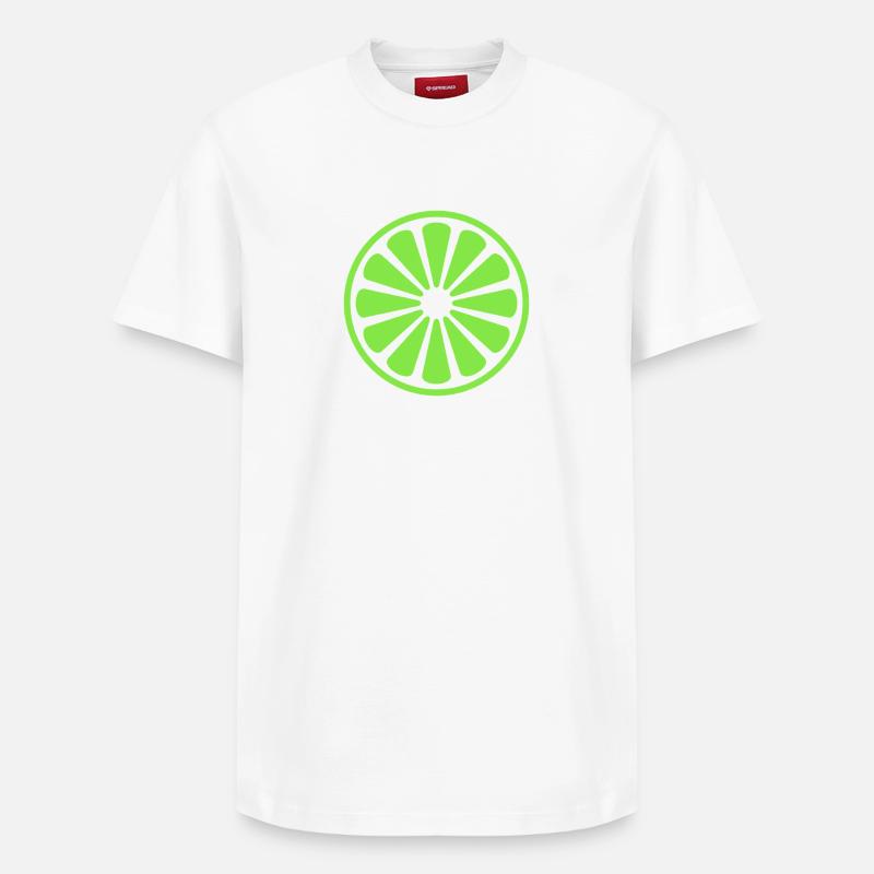 Tranche de citron vert - T-shirt unisexe décontracté en coton Supima – de SPREAD - blanc