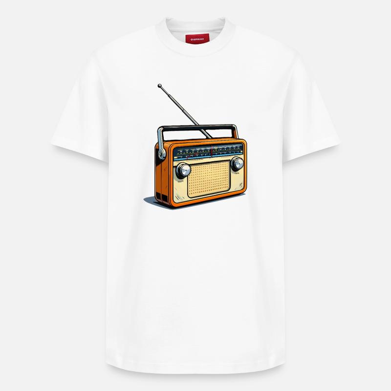 Radio Orange Rétro - T-shirt unisexe décontracté en coton Supima – de SPREAD - blanc