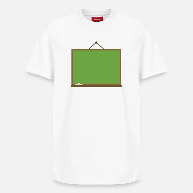 Tableau noir de l’école - T-shirt unisexe décontracté en coton Supima – de SPREAD - blanc