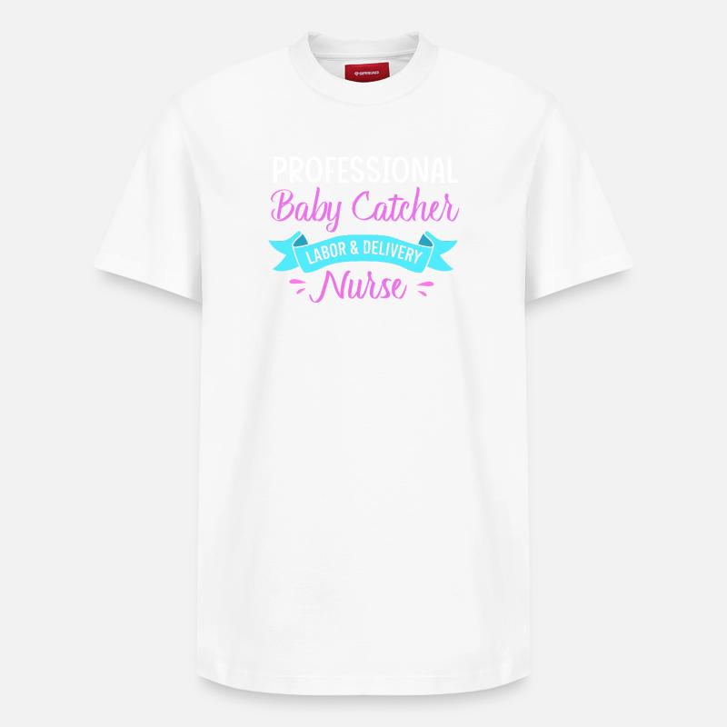 Entbindung Hebamme - Relaxed Unisex Supima Cotton T-Shirt – von SPREAD - Weiß