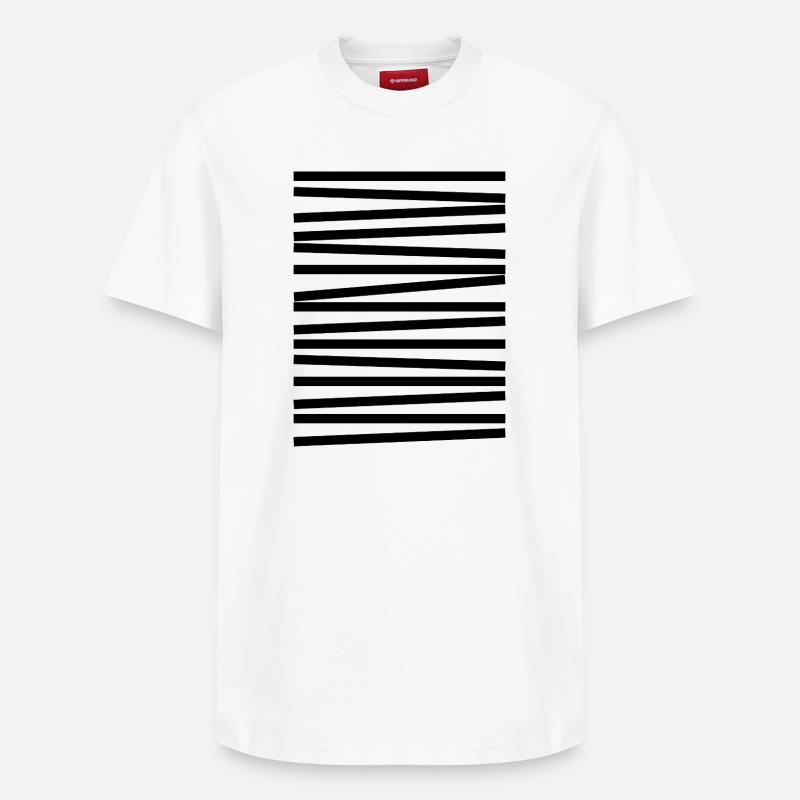 Conception de lignes géométriques - T-shirt unisexe décontracté en coton Supima – de SPREAD - blanc