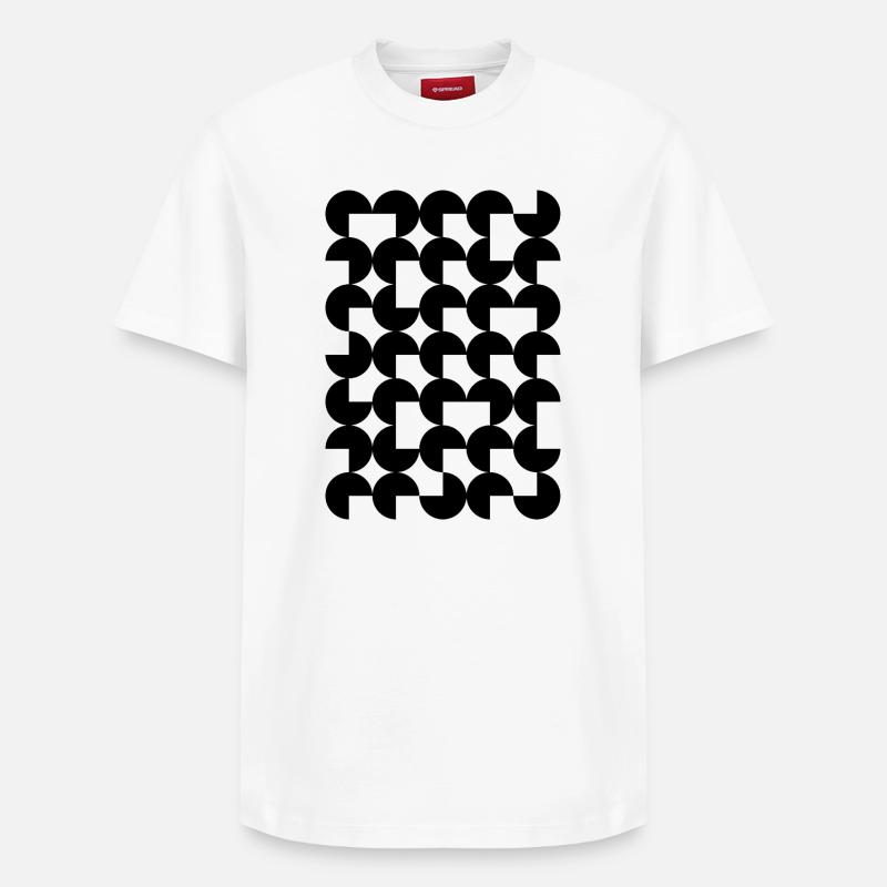 circles geometric pattern - Relaxed Unisex Supima Cotton T-Shirt – by SPREAD - white