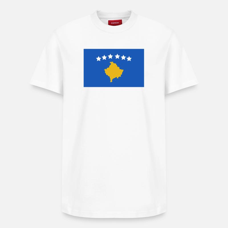 Drapeau du Kosovo - T-shirt unisexe décontracté en coton Supima – de SPREAD - blanc