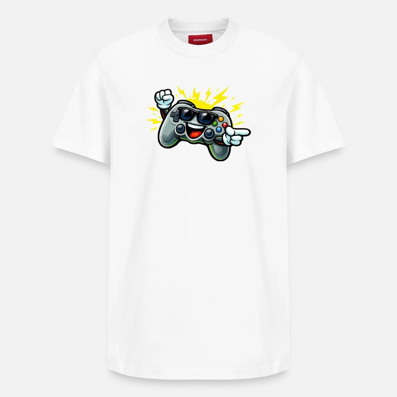 Retro Controller Fun - Relaxed Unisex Supima Cotton T-Shirt – by SPREAD - white