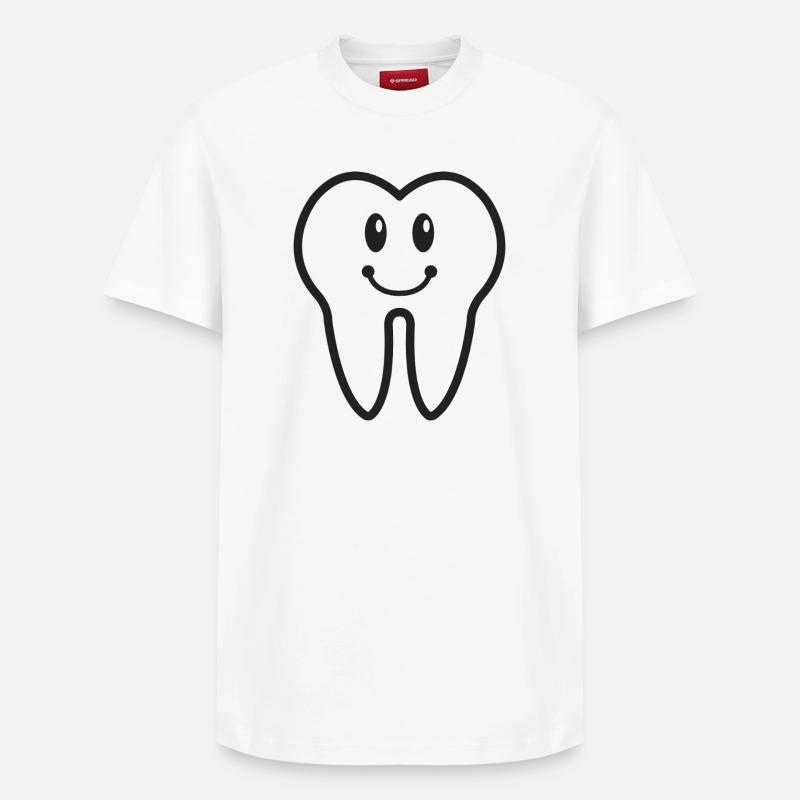 Sourire dent - T-shirt unisexe décontracté en coton Supima – de SPREAD - blanc