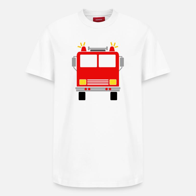 Camion de pompiers - T-shirt unisexe décontracté en coton Supima – de SPREAD - blanc