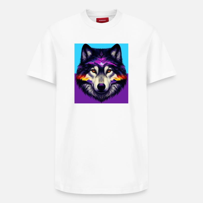 Loup - T-shirt unisexe décontracté en coton Supima – de SPREAD - blanc