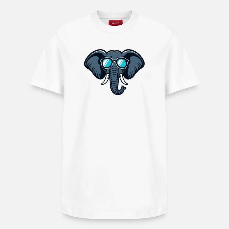 Elefanten-Retro-Brille - Relaxed Unisex Supima Cotton T-Shirt – von SPREAD - Weiß