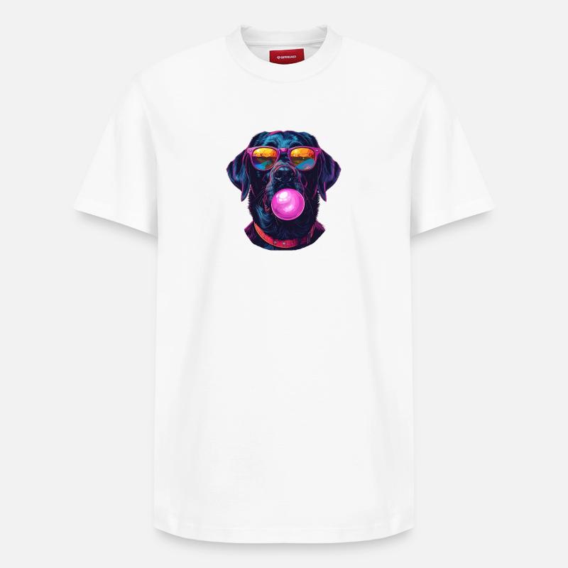 Labbie avec du chewing-gum - T-shirt unisexe décontracté en coton Supima – de SPREAD - blanc