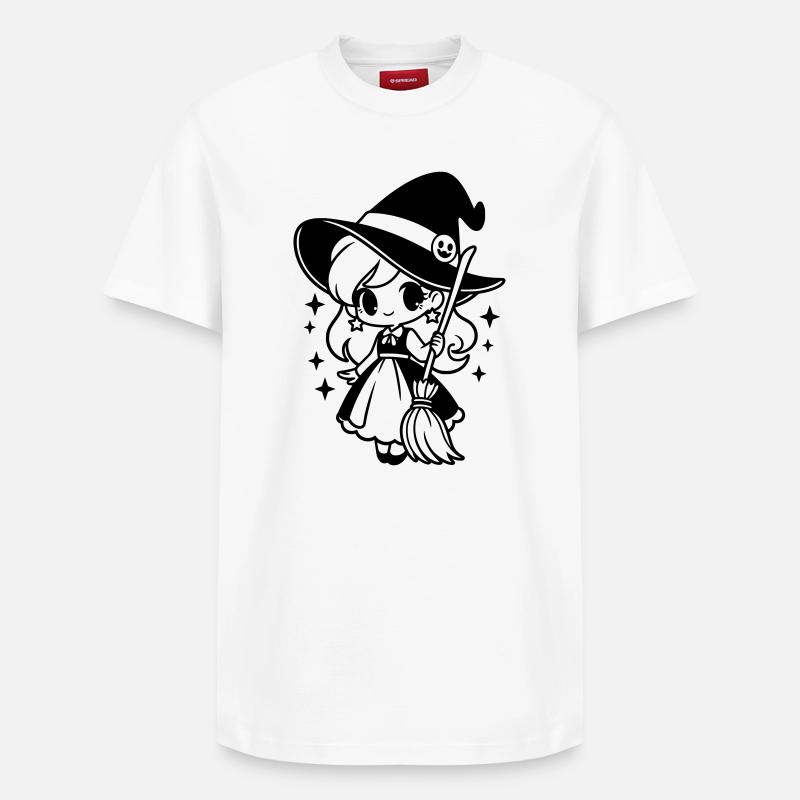 Sorcière d’Halloween mignonne - T-shirt unisexe décontracté en coton Supima – de SPREAD - blanc