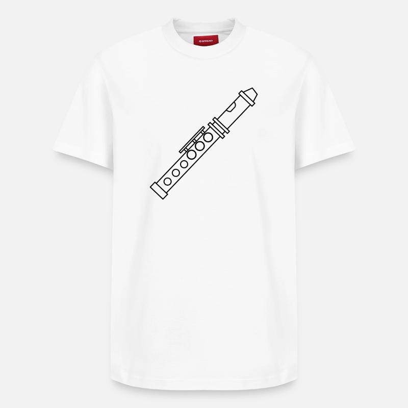 Flöte - Relaxed Unisex Supima Cotton T-Shirt – von SPREAD - Weiß