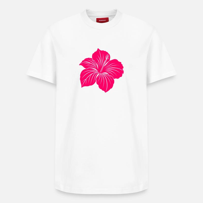 Fleur d’hibiscus - T-shirt unisexe décontracté en coton Supima – de SPREAD - blanc