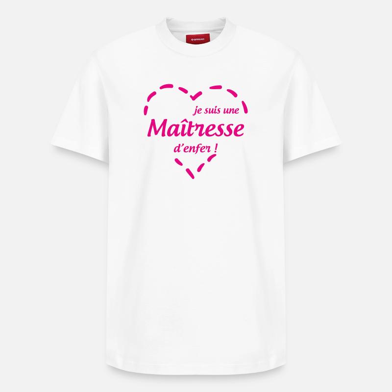 Maîtresse d'enfer Cœur Rose Pointillé - T-shirt unisexe décontracté en coton Supima – de SPREAD - blanc