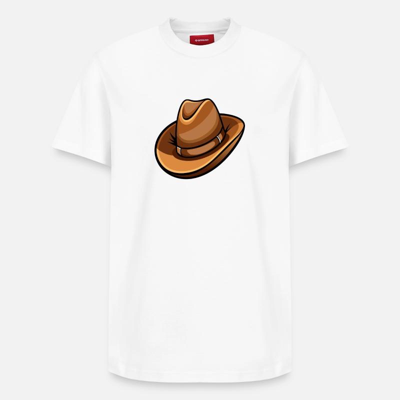 Chapeau de cow-boy - T-shirt unisexe décontracté en coton Supima – de SPREAD - blanc