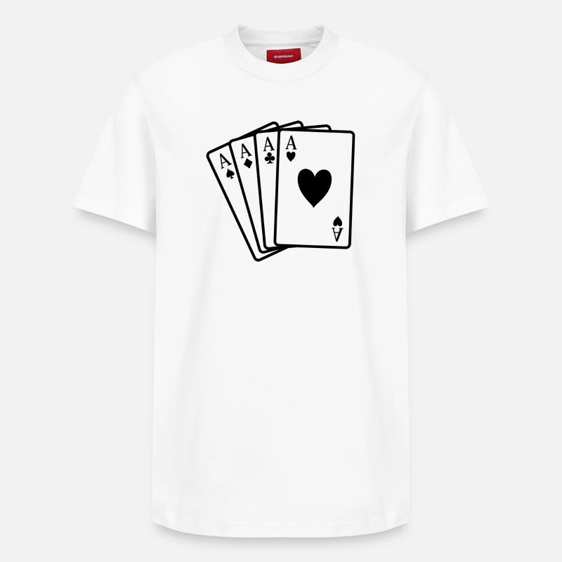 Cartes de poker - T-shirt unisexe décontracté en coton Supima – de SPREAD - blanc