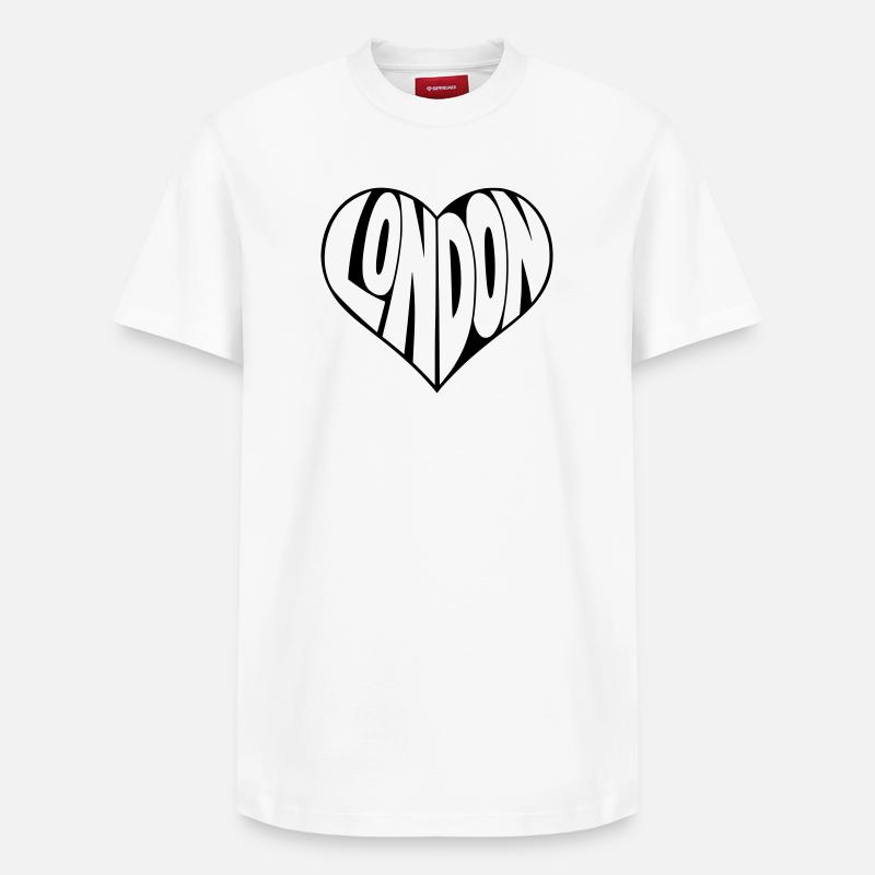 London Heart Design - T-shirt unisexe décontracté en coton Supima – de SPREAD - blanc