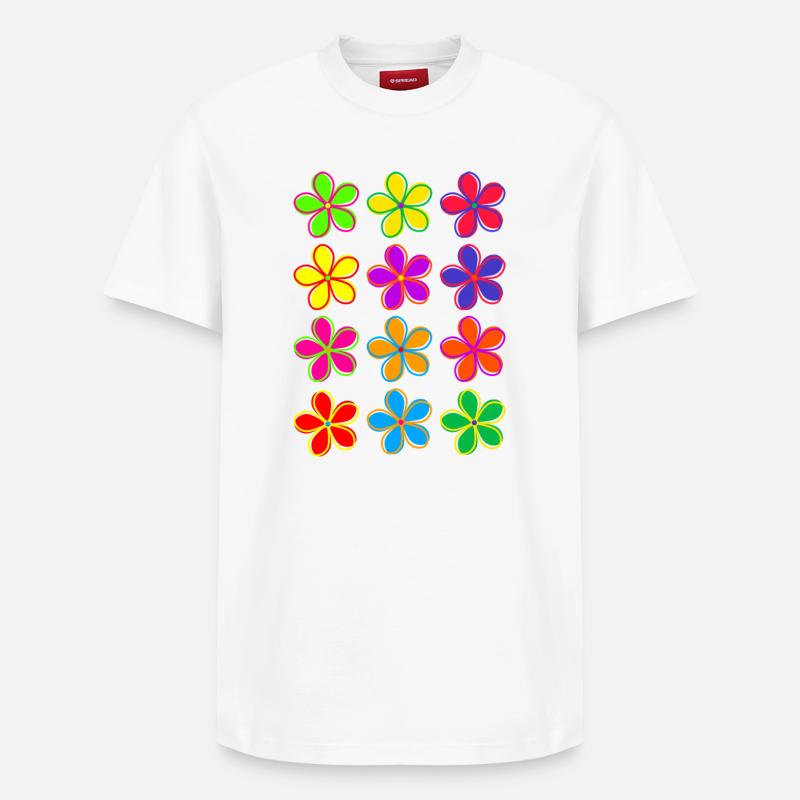 fleurs de marguerite - T-shirt unisexe décontracté en coton Supima – de SPREAD - blanc
