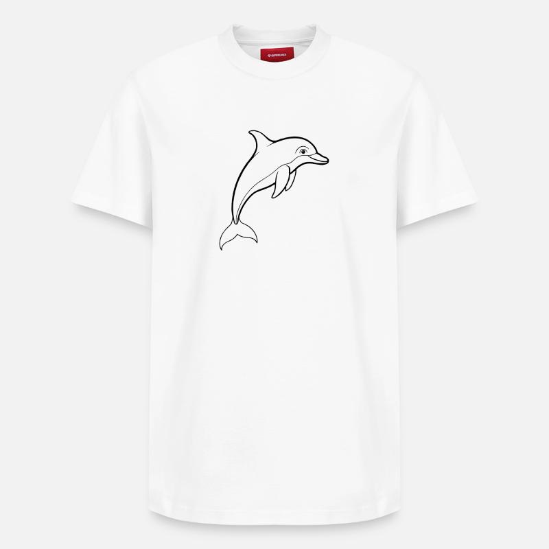 Delfin - Relaxed Unisex Supima Cotton T-Shirt – von SPREAD - Weiß