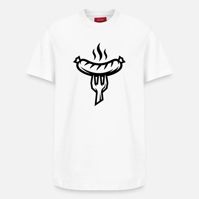 Bratwurst à la saucisse - T-shirt unisexe décontracté en coton Supima – de SPREAD - blanc