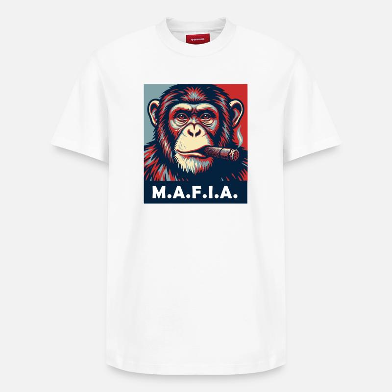 Pop-Art-Schimpanse mit Zigarre - Relaxed Unisex Supima Cotton T-Shirt – von SPREAD - Weiß