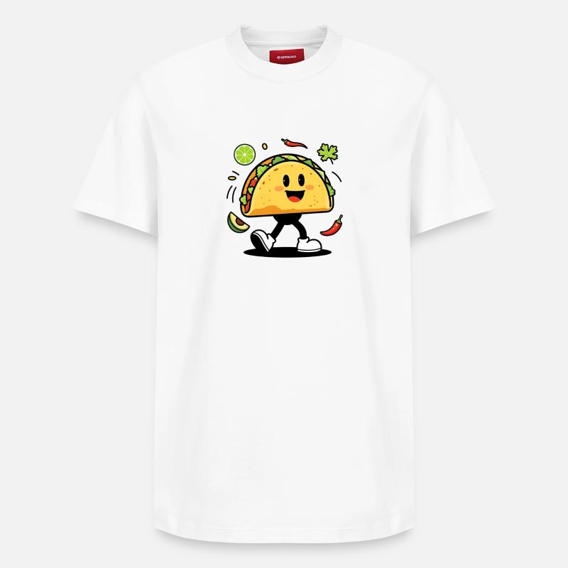Taco-Mann, Mann-Tacos - Relaxed Unisex Supima Cotton T-Shirt – von SPREAD - Weiß