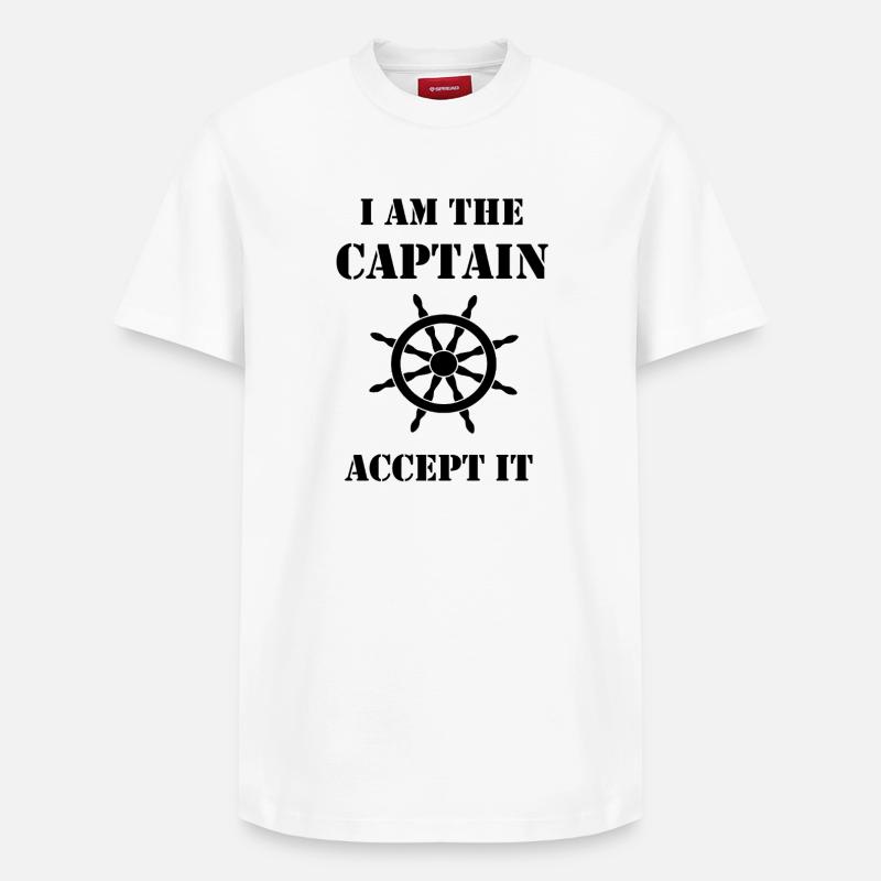Capitaine-02 - T-shirt unisexe décontracté en coton Supima – de SPREAD - blanc