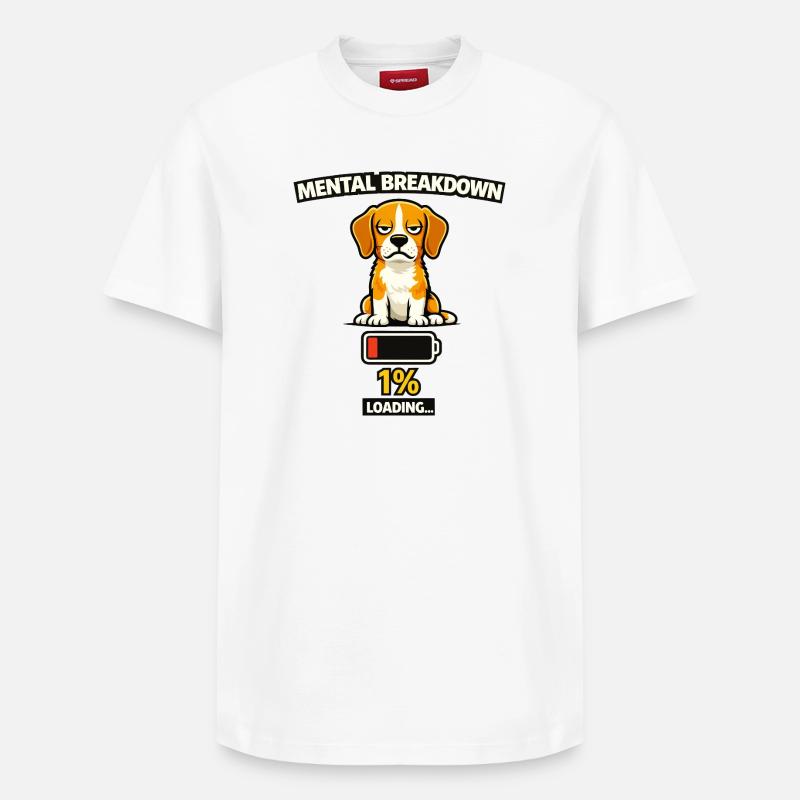 Mental Breakdown Beagle Loading - Relaxed Unisex Supima Cotton T-Shirt – by SPREAD - white