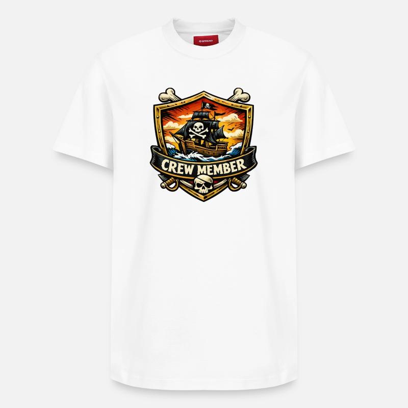 Membre d’équipage d’un navire pirate - T-shirt unisexe décontracté en coton Supima – de SPREAD - blanc