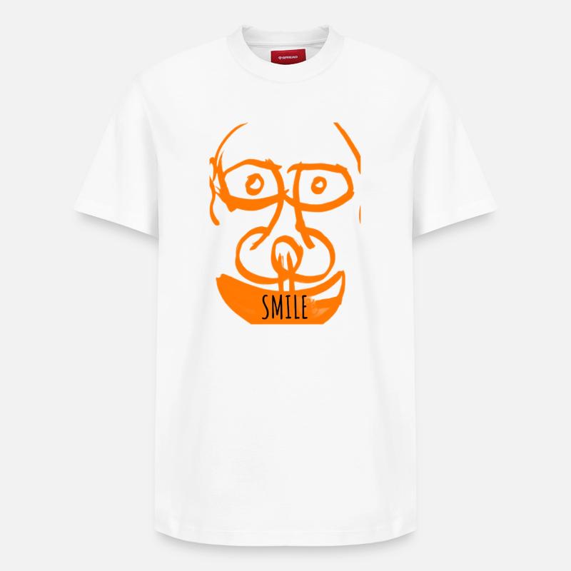 Sourire Orange Doodle - T-shirt unisexe décontracté en coton Supima – de SPREAD - blanc