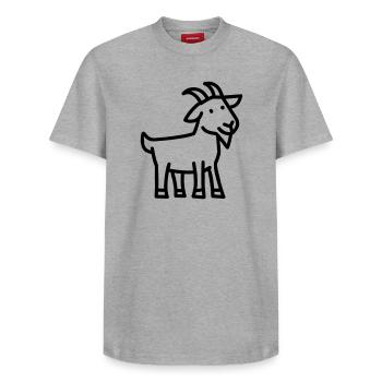 Ziege - Relaxed Unisex Supima Cotton T-Shirt – von SPREAD - Weiß - Vorne - AI Model Female 172 dark (172cm) & AI Model Male 185 dark (185cm)