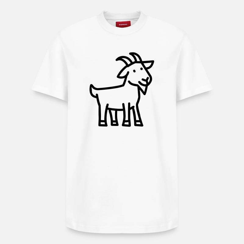 chèvre - T-shirt unisexe décontracté en coton Supima – de SPREAD - blanc