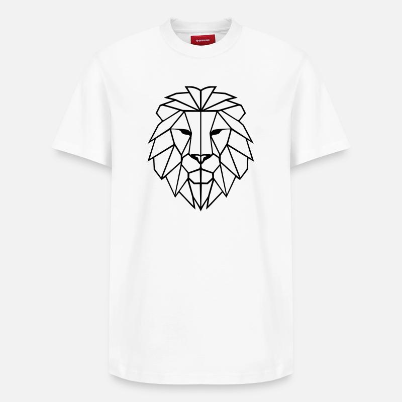 Polygone Lion - T-shirt unisexe décontracté en coton Supima – de SPREAD - blanc