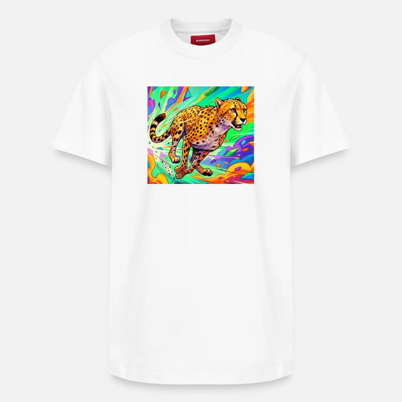 Gepard - Relaxed Unisex Supima Cotton T-Shirt – von SPREAD - Weiß